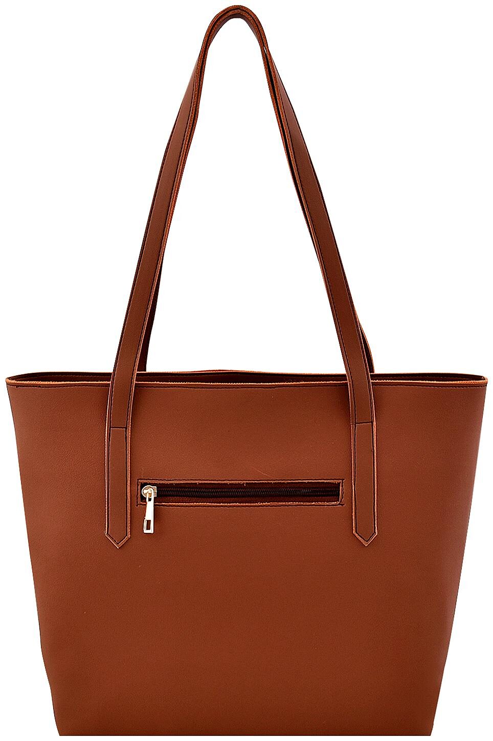 

La Fille Tan Faux Leather Handheld Bag