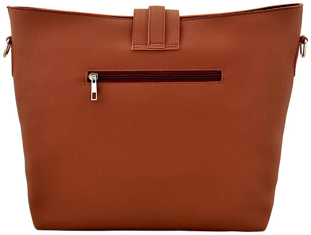 

La Fille Tan Faux Leather Handheld Bag