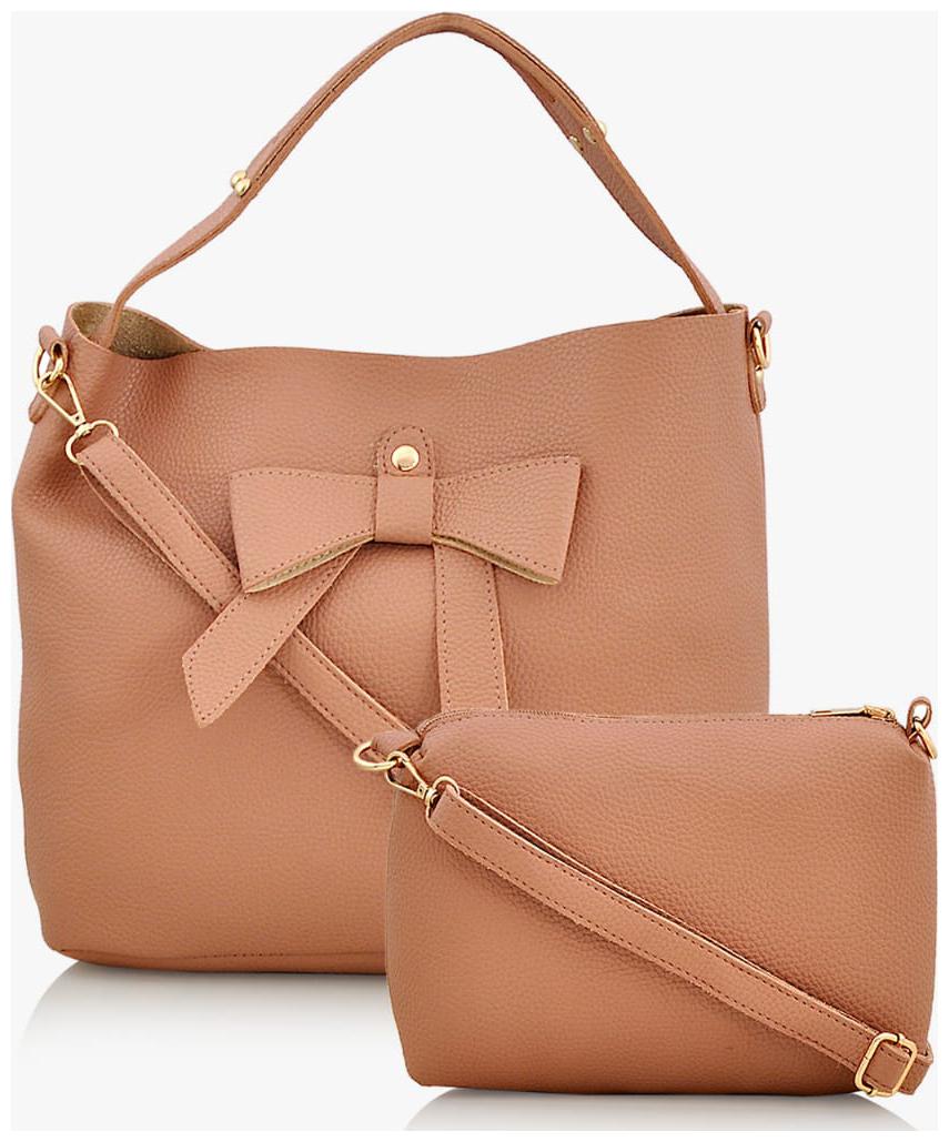 

AGRANI FASHIONS Brown Faux Leather Handheld Bag