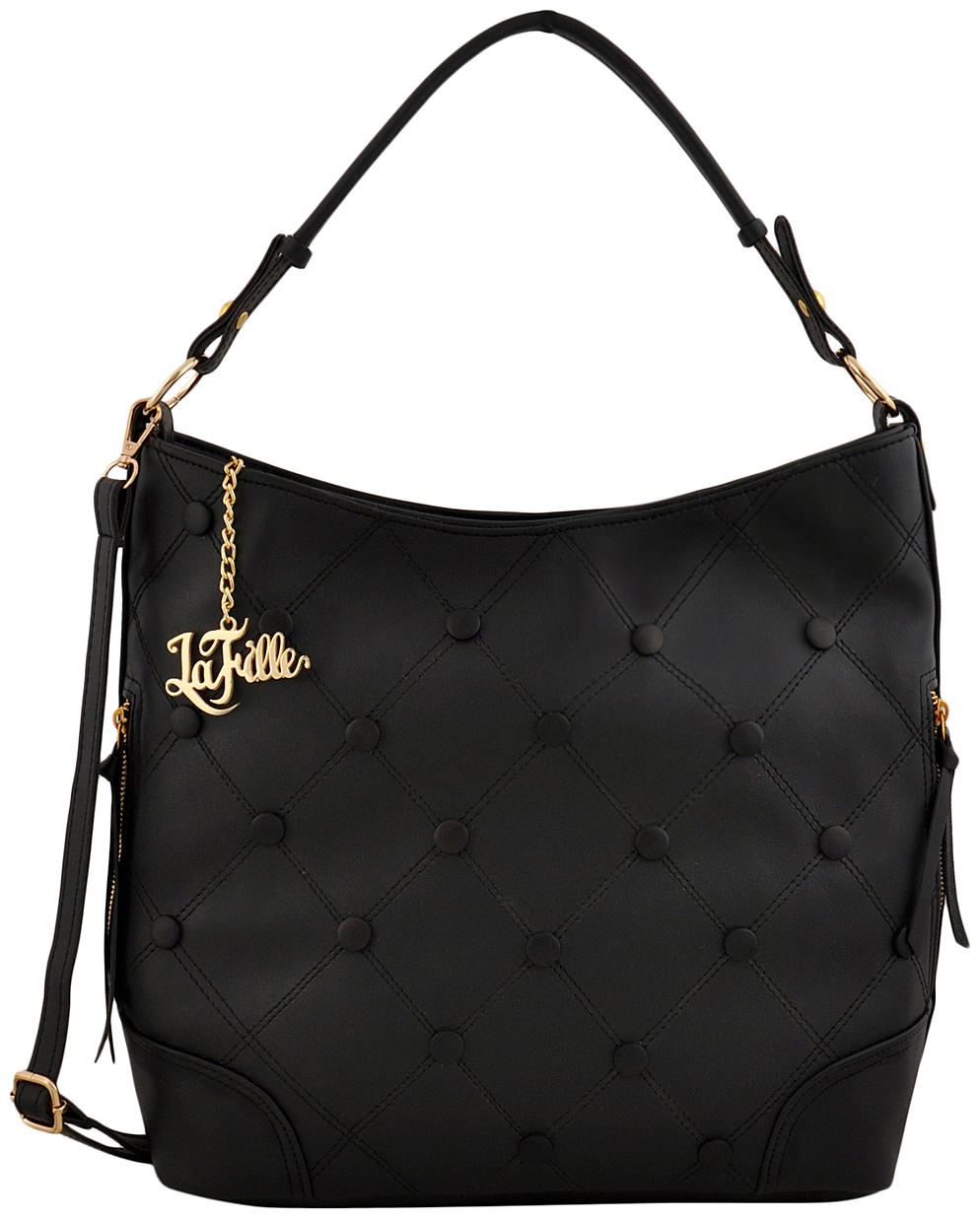 

La Fille Black PU Handheld Bag