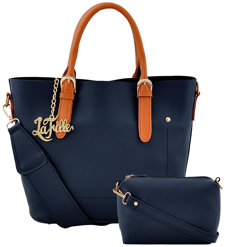 

La Fille Blue PU Handheld Bag