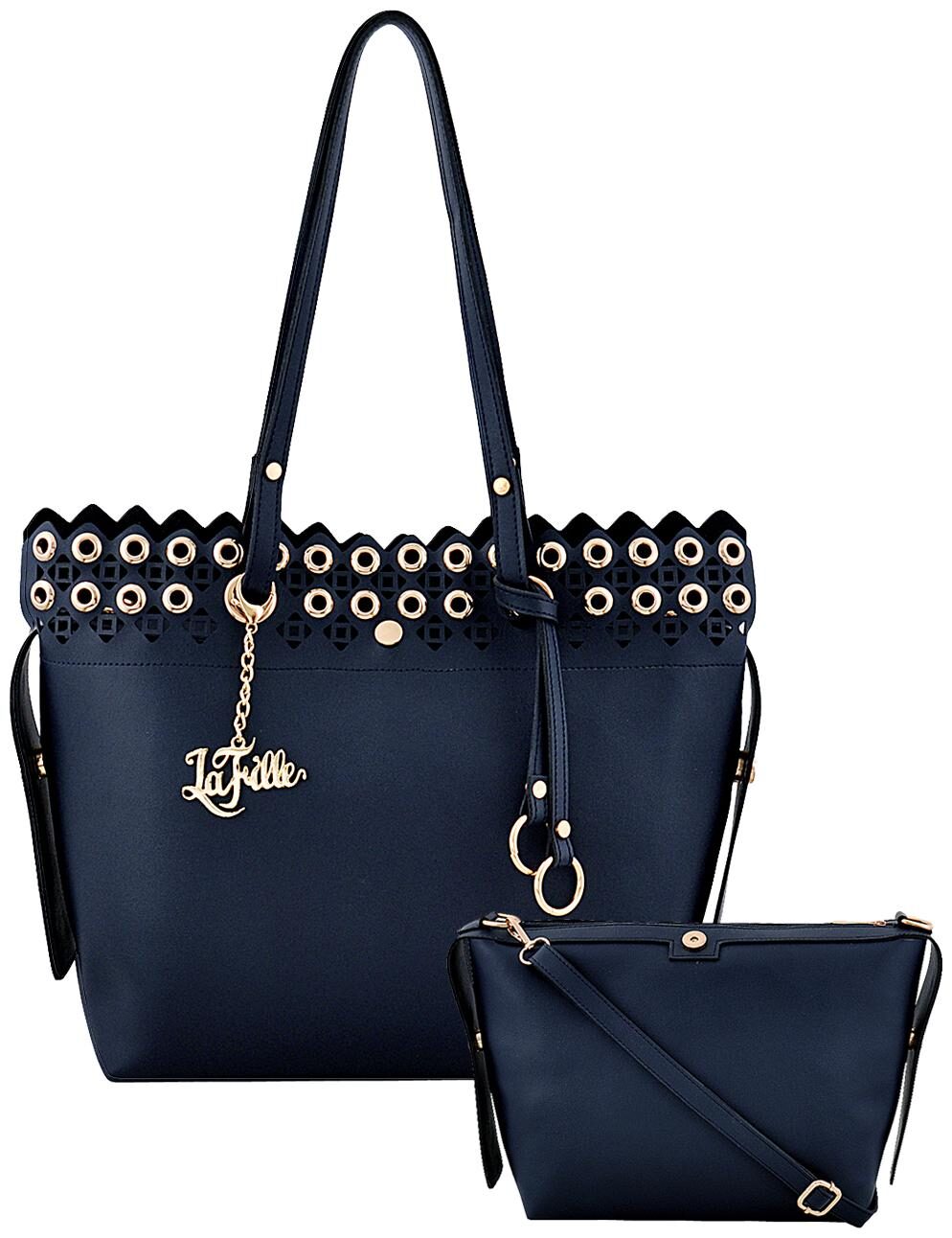 

La Fille Blue PU Handheld Bag