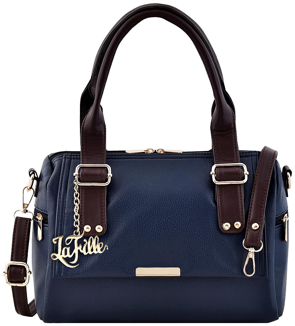 

La Fille Blue Faux Leather Handheld Bag