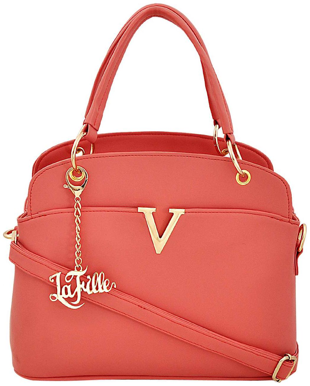 

La Fille Orange PU Handheld Bag