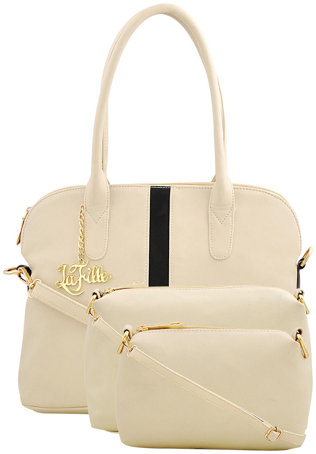 

La Fille Beige PU Handheld Bag