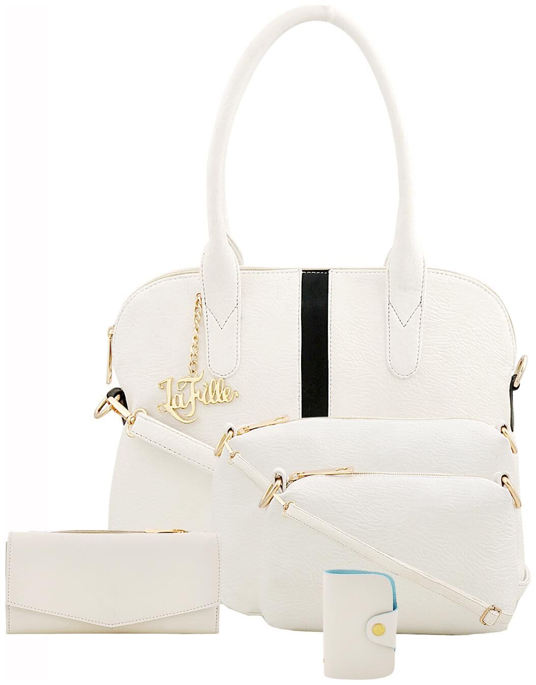 

La Fille White PU Handheld Bag