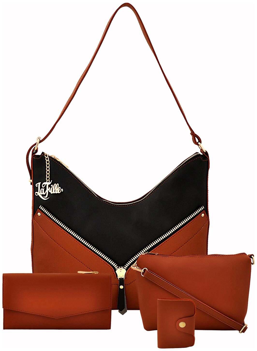 

La Fille Black PU Handheld Bag