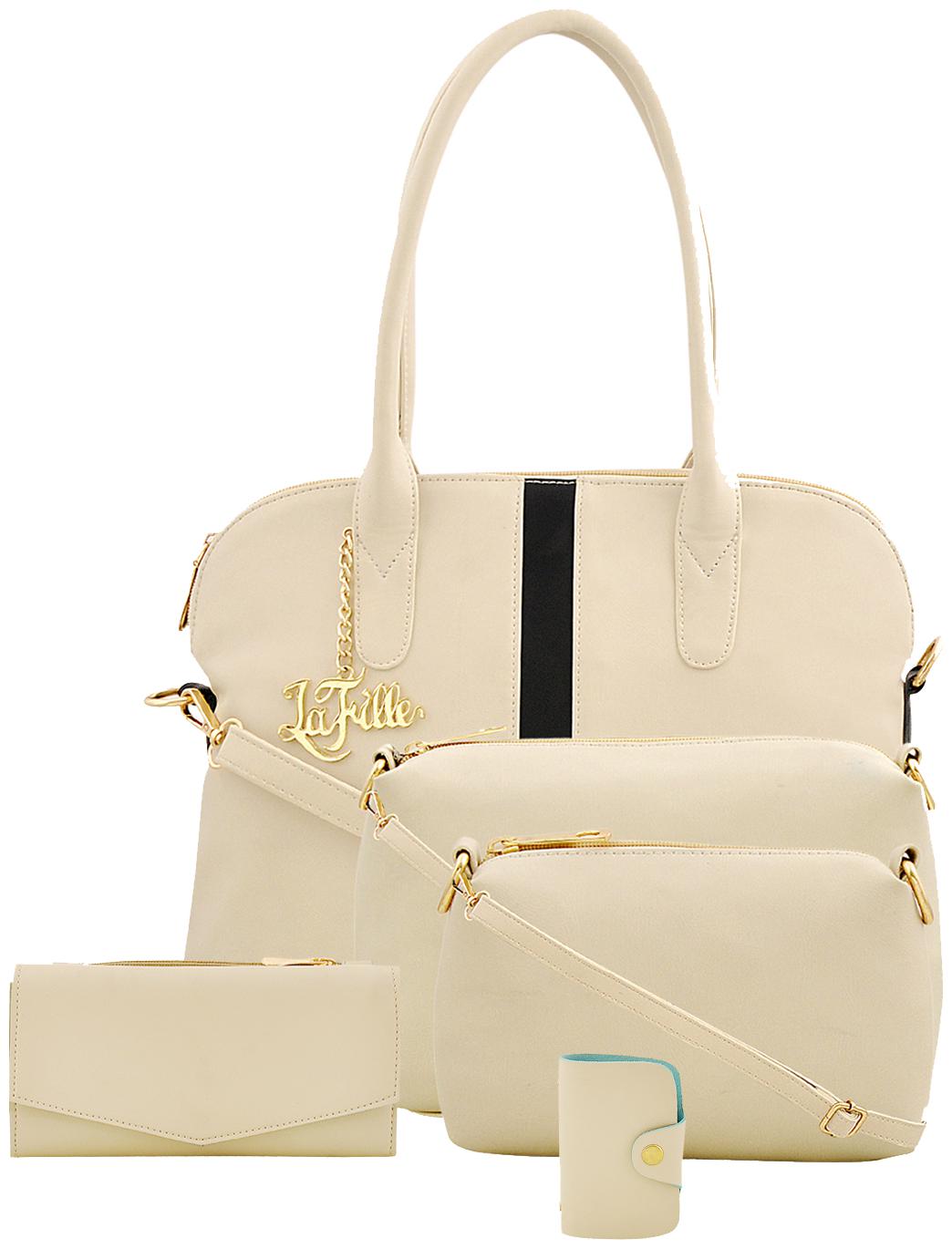 

La Fille Beige PU Handheld Bag