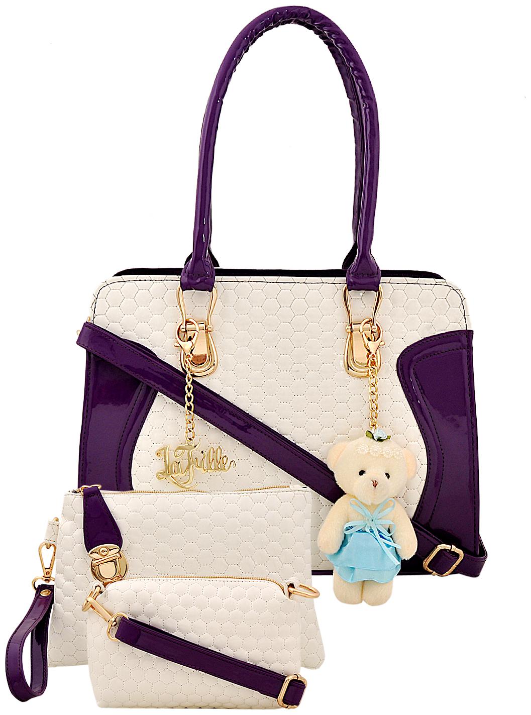 

La Fille Purple PU Handheld Bag