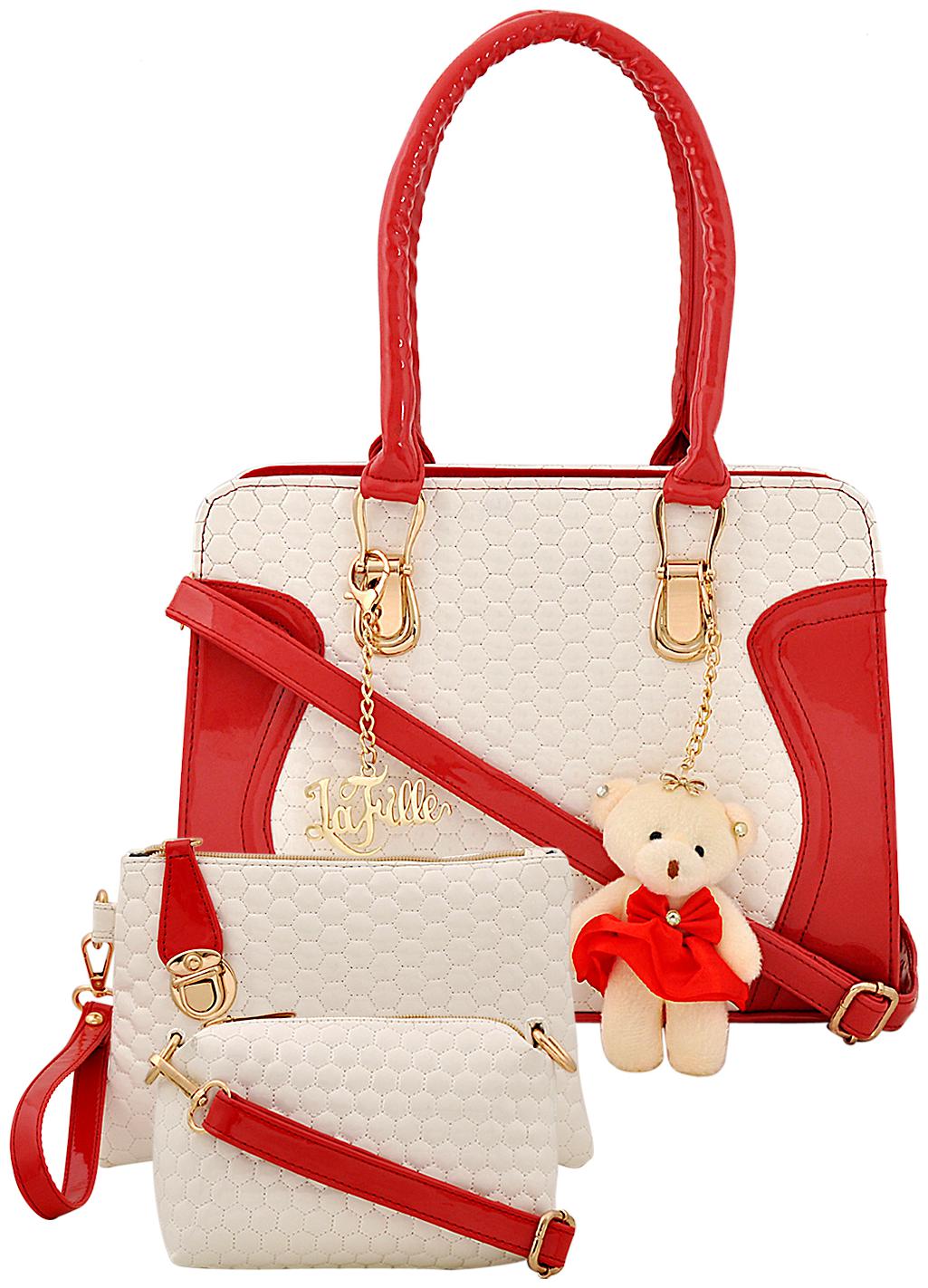 

La Fille Red PU Shoulder Bag