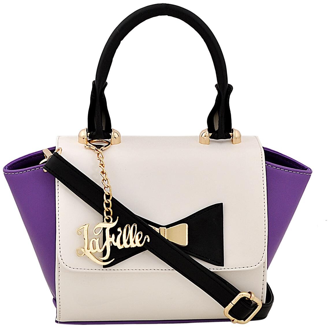 

La Fille Purple Faux Leather Handheld Bag