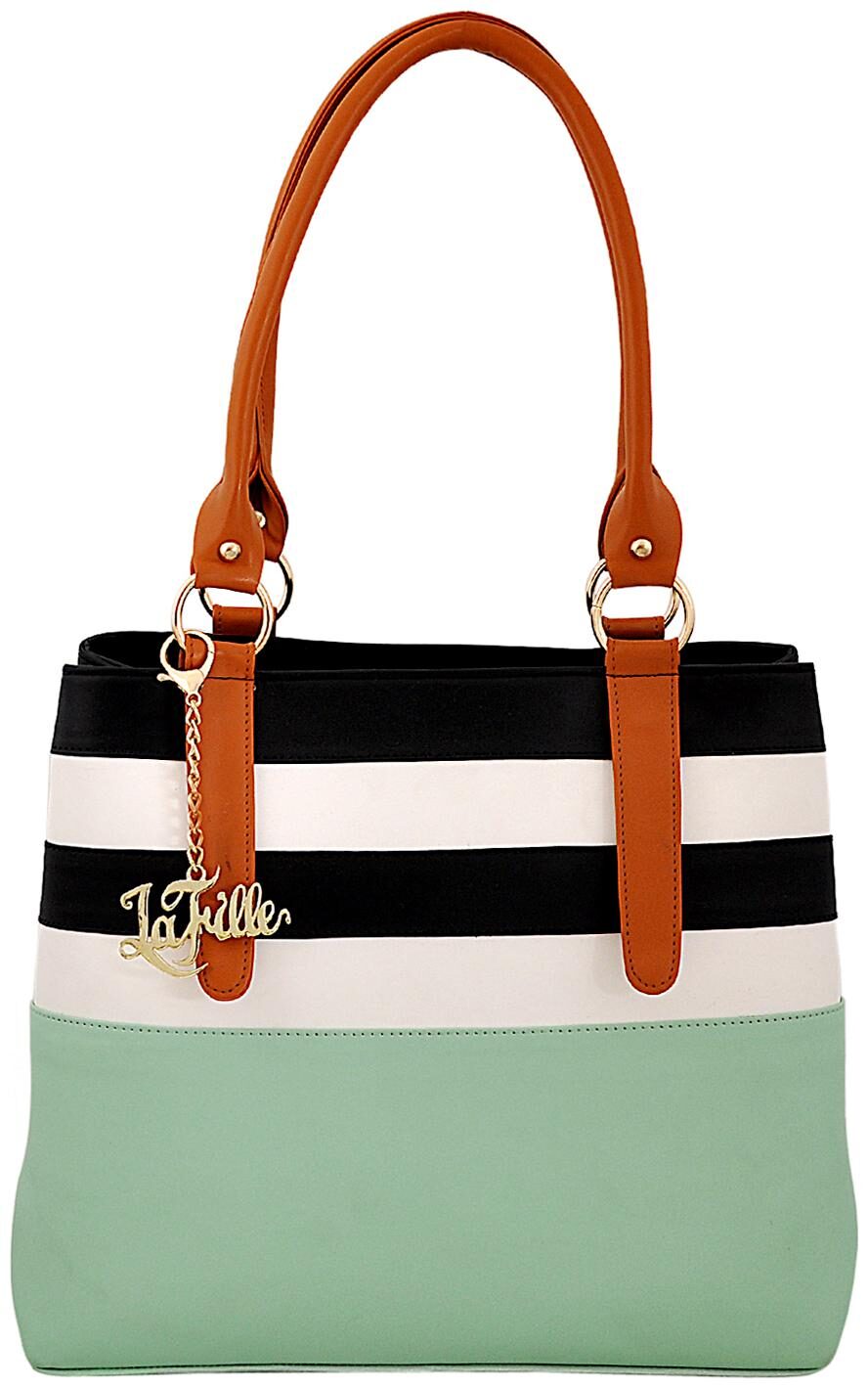 

La Fille Green Faux Leather Handheld Bag