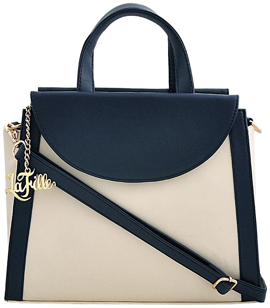 

La Fille Blue Faux Leather Handheld Bag