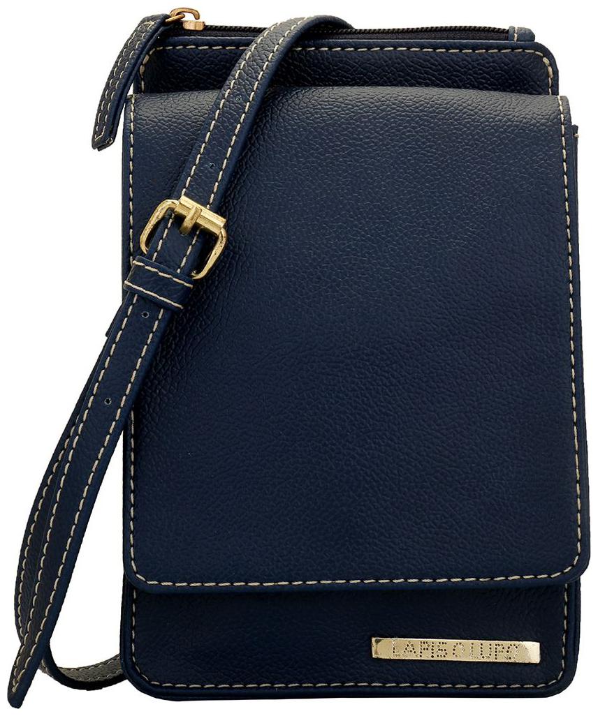 

Lapis O Lupo Blue PU Solid Sling Bag