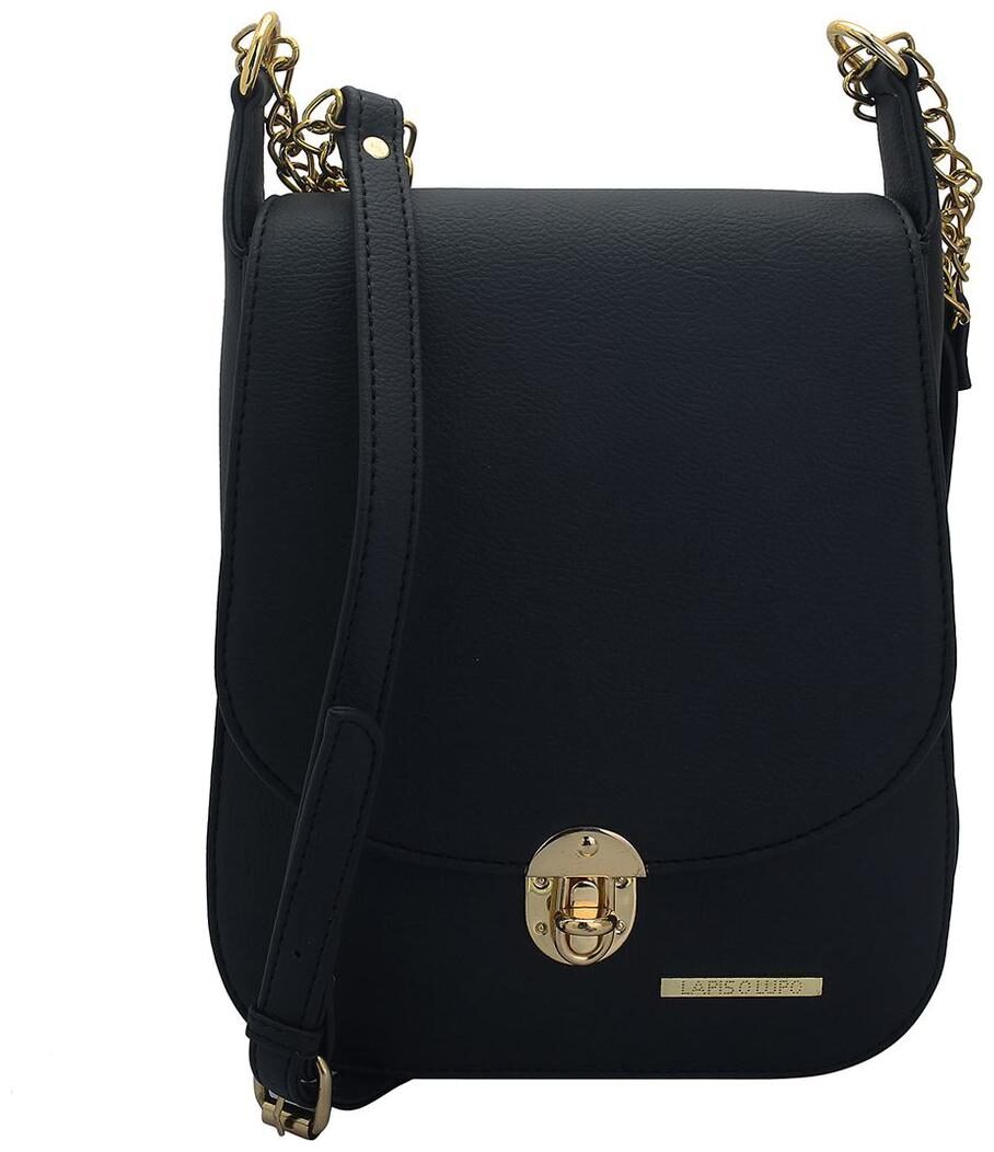 

Lapis O Lupo Black PU Solid Sling Bag