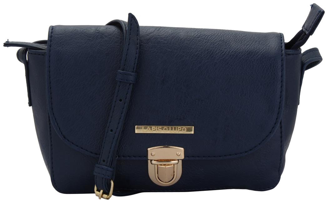 

Lapis O Lupo Blue Faux Leather Solid Sling Bag
