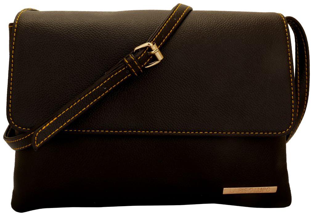 

Lapis O Lupo Brown PU Solid Sling Bag