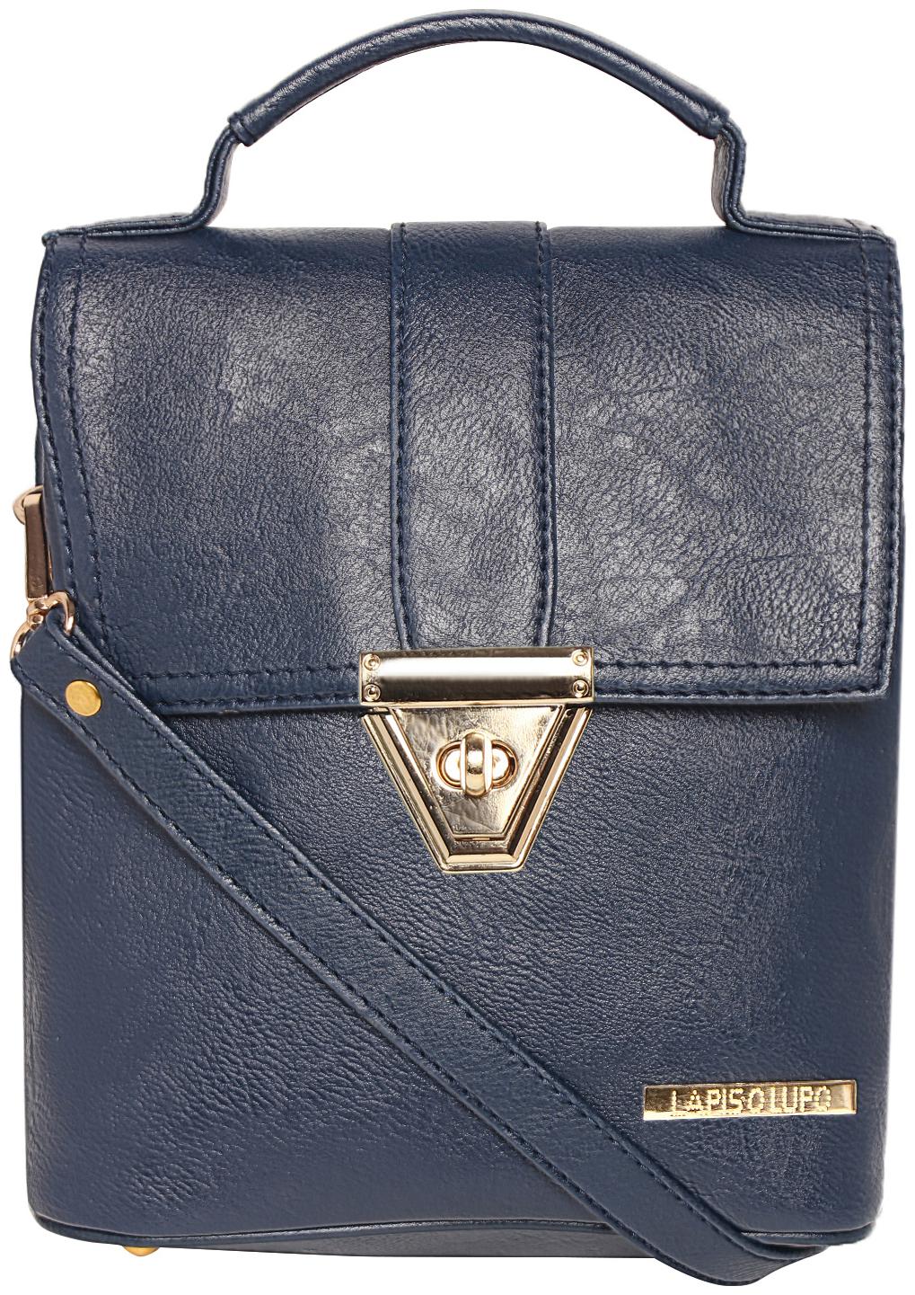 

Lapis O Lupo Blue Faux Leather Backpack