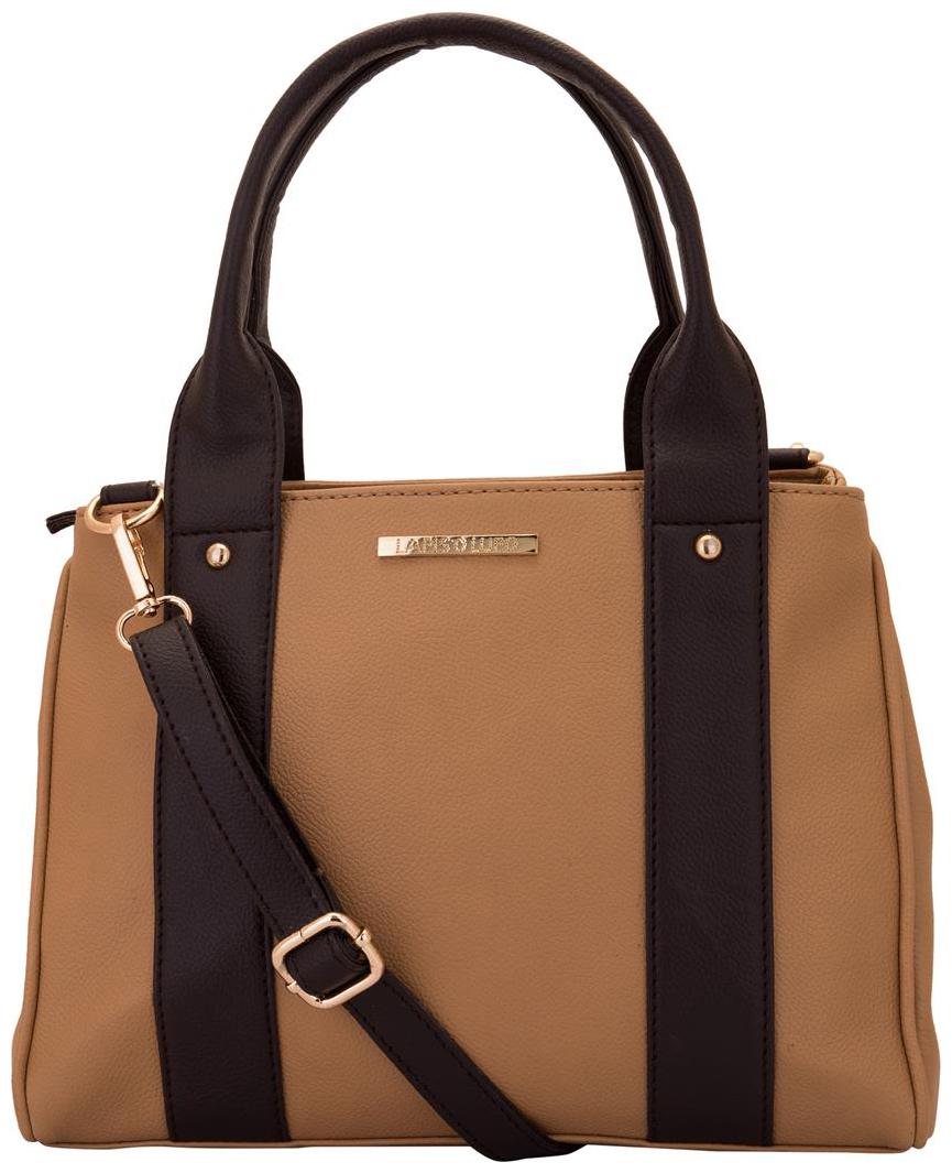 

Lapis O Lupo Beige Faux Leather Handheld Bag