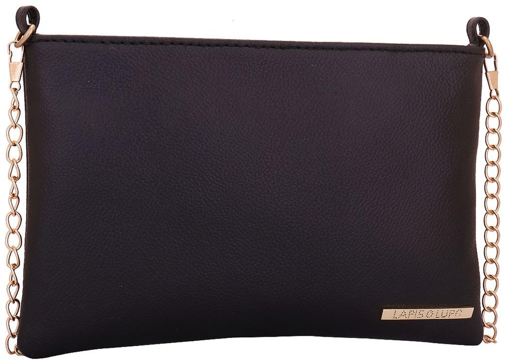 

Lapis O Lupo Black PU Solid Sling Bag