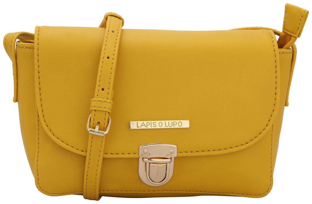 

Lapis O Lupo Yellow Faux Leather Solid Sling Bag