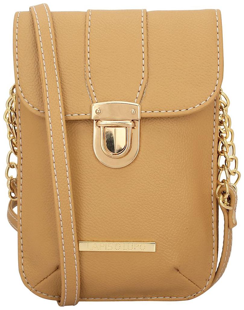

Lapis O Lupo Beige PU Solid Sling Bag