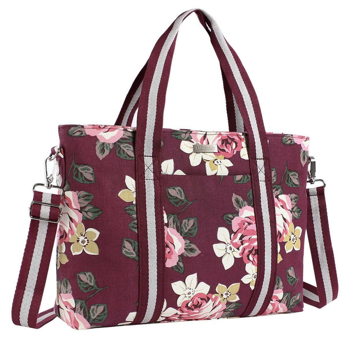 

Laptop Women Canvas Tote Bag Work Travel Shopping Duffel Carry 15 6 to 17 3