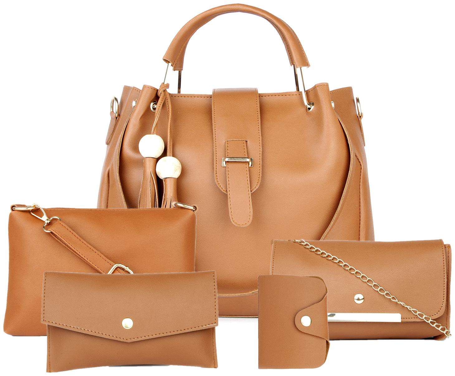 

lariox Tan PU Handheld Bag