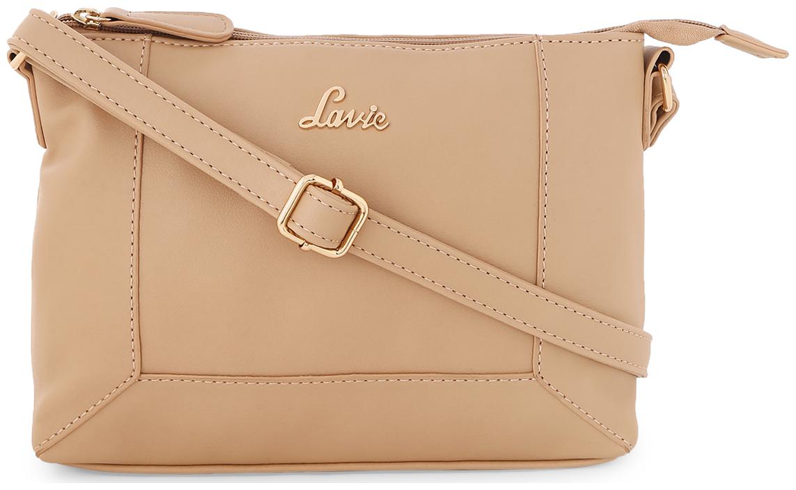

LAVIE Beige Faux Leather Solid Sling Bag