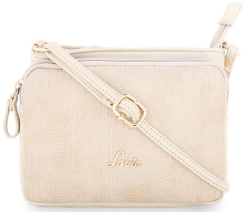 

LAVIE Beige Faux Leather Solid Sling Bag