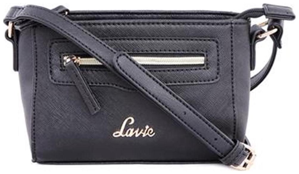 

LAVIE Black PU Solid Sling Bag