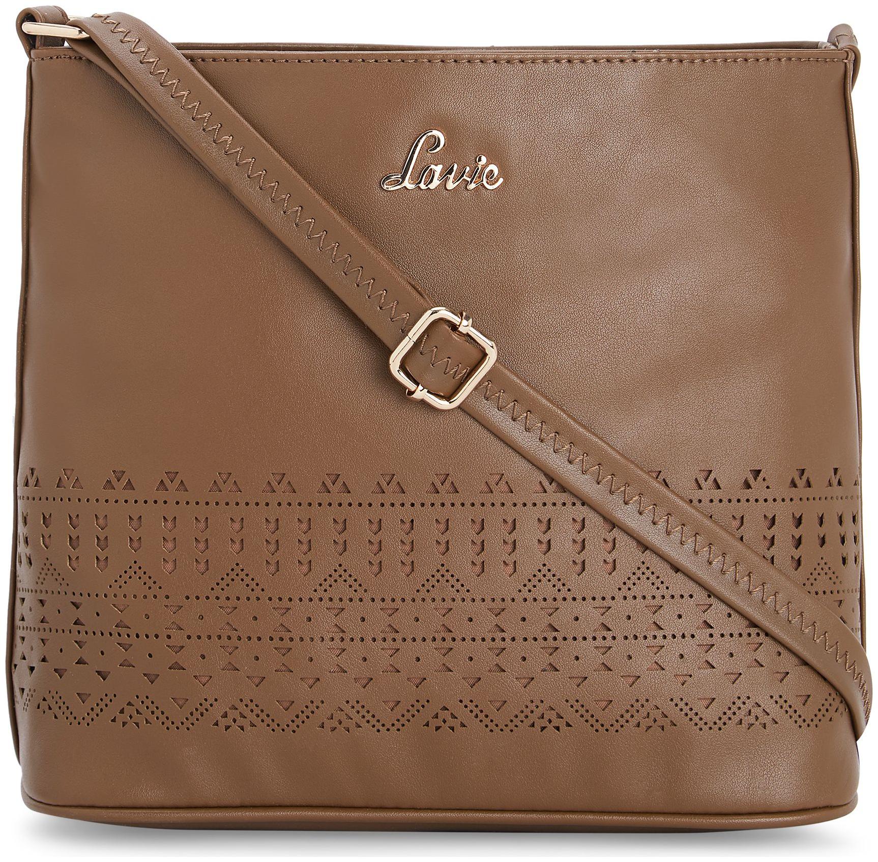 

LAVIE Brown PU Solid Sling Bag