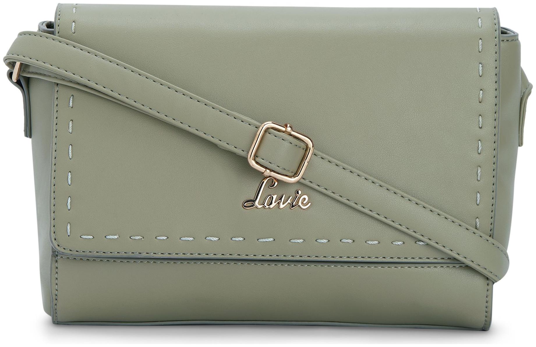 

LAVIE Green PU Solid Sling Bag
