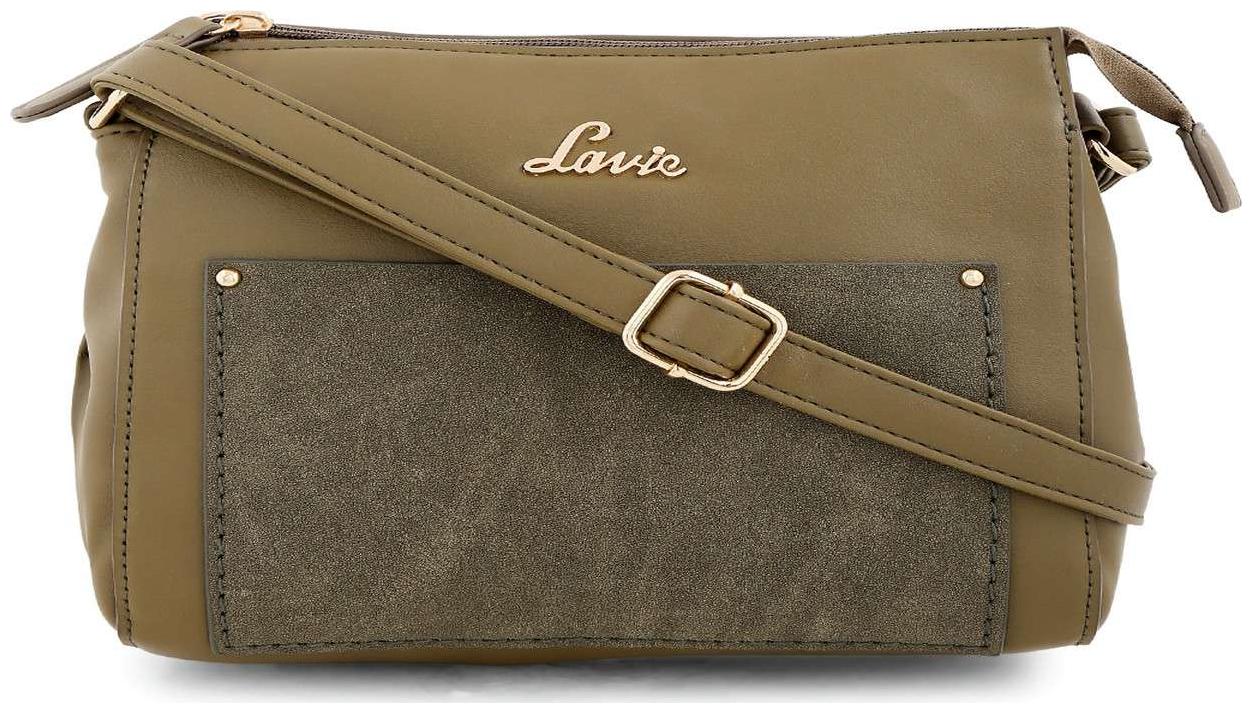 

LAVIE Green PU Solid Sling Bag