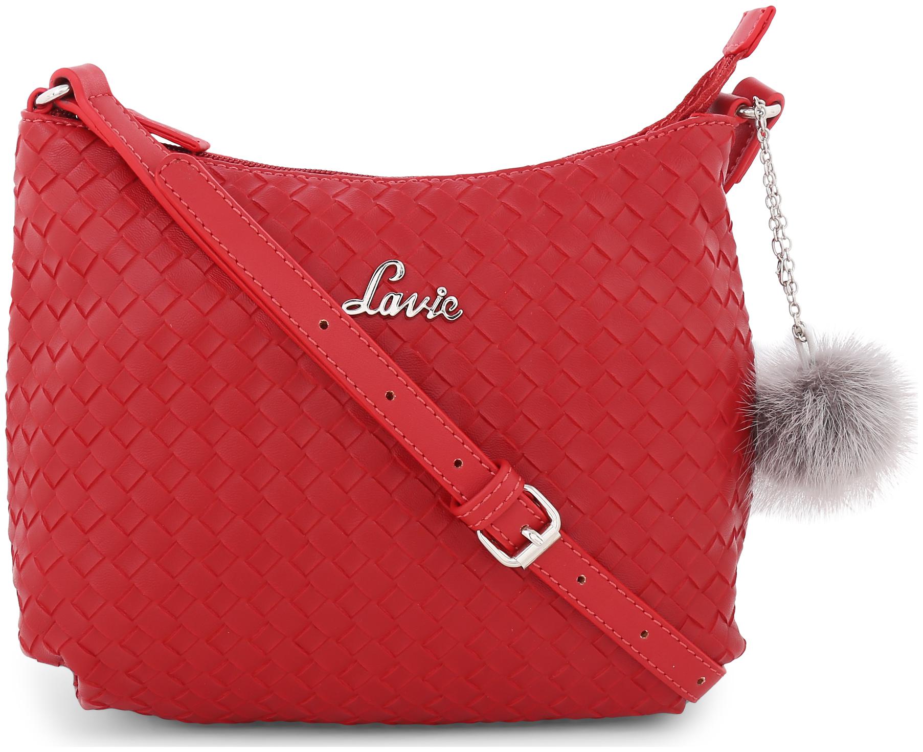 

LAVIE Red PU Solid Sling Bag