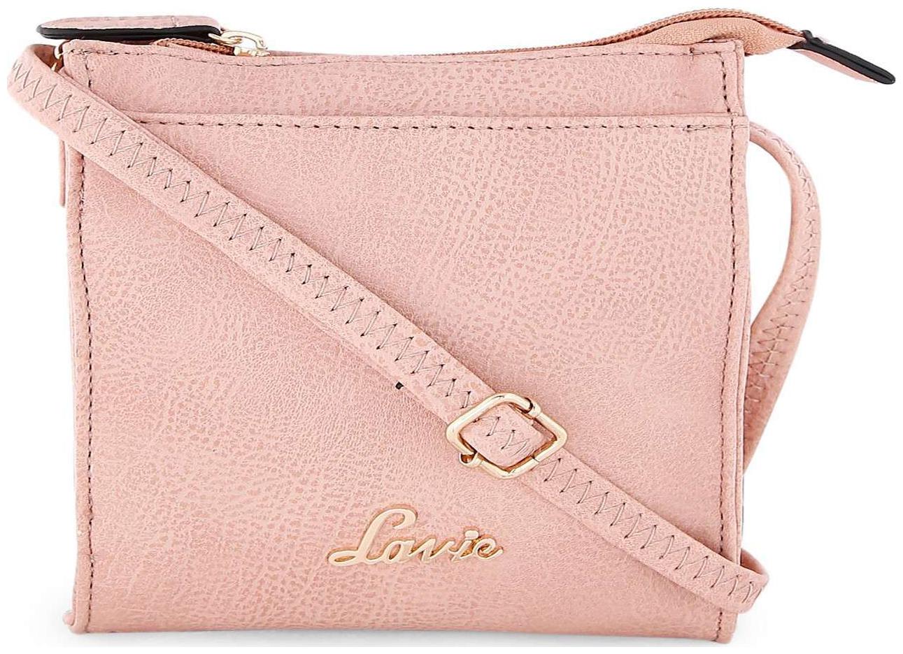 

LAVIE Pink PU Solid Sling Bag