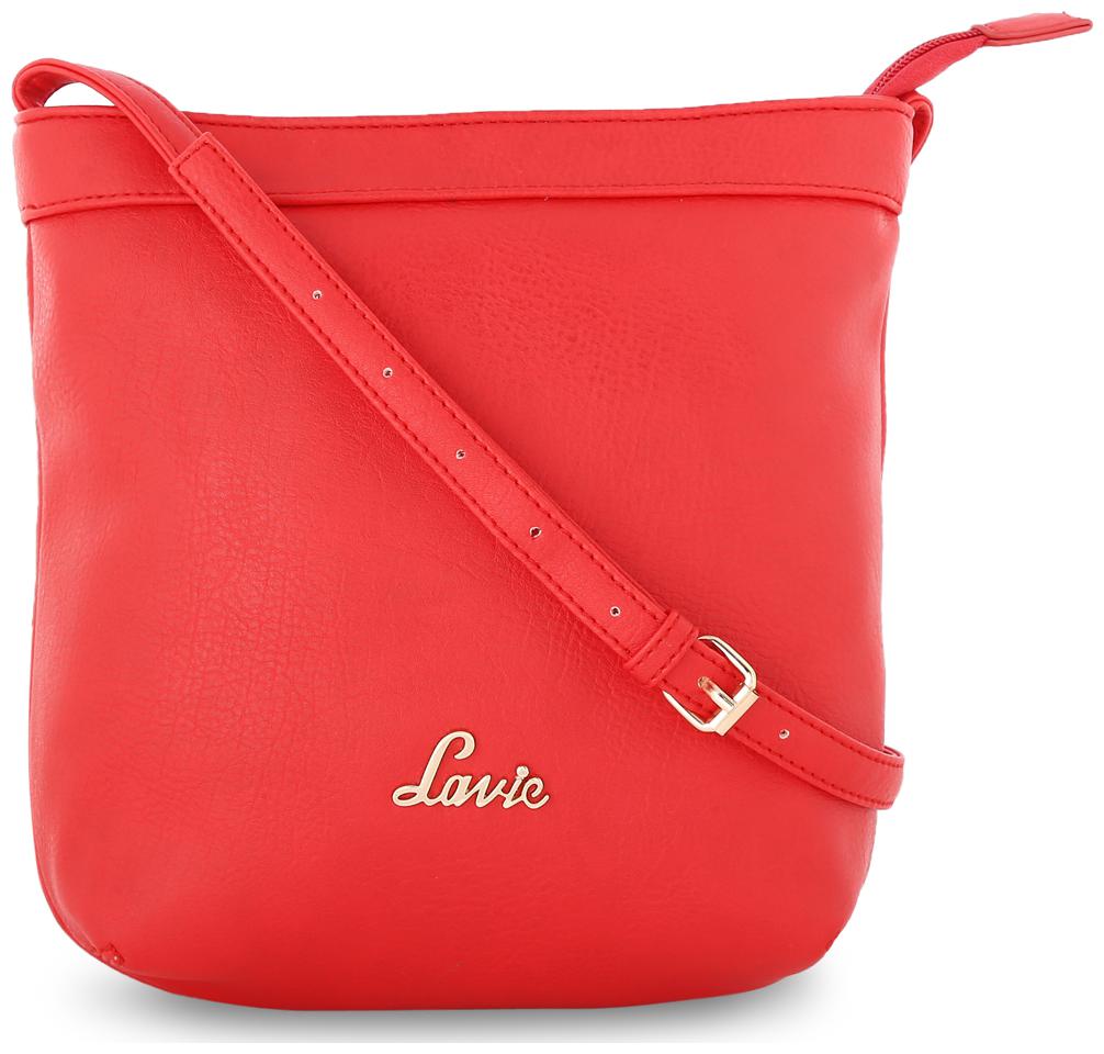 

LAVIE Pink Faux Leather Solid Sling Bag