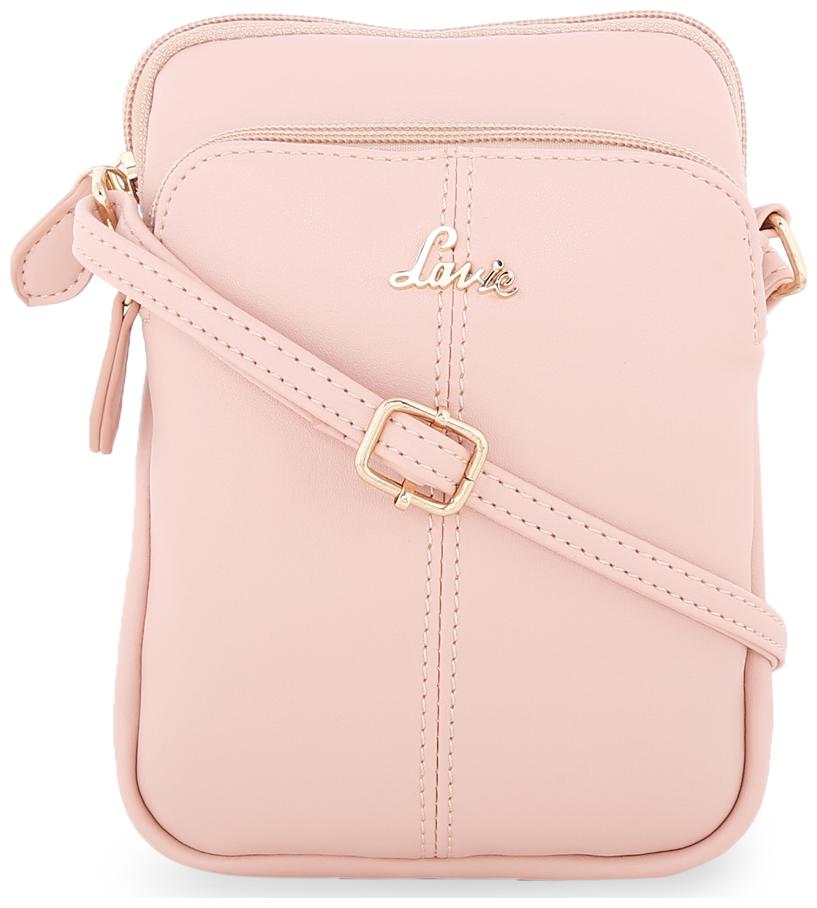 

LAVIE Pink Faux Leather Solid Sling Bag