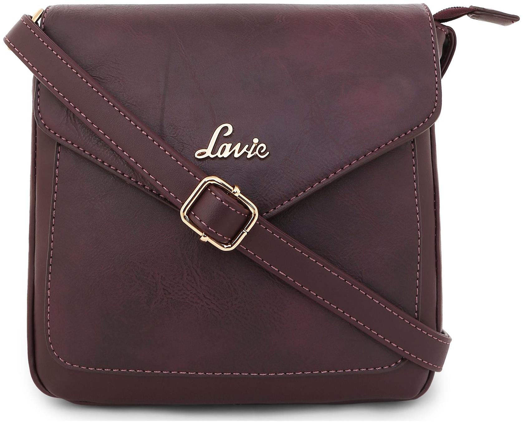 

LAVIE Purple PU Solid Sling Bag