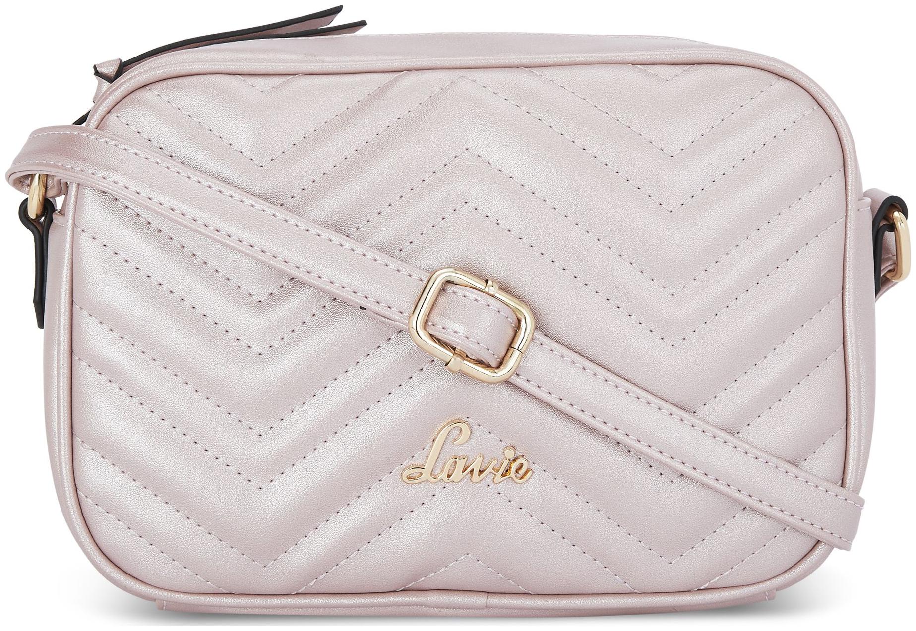 

LAVIE Grey PU Striped Sling Bag