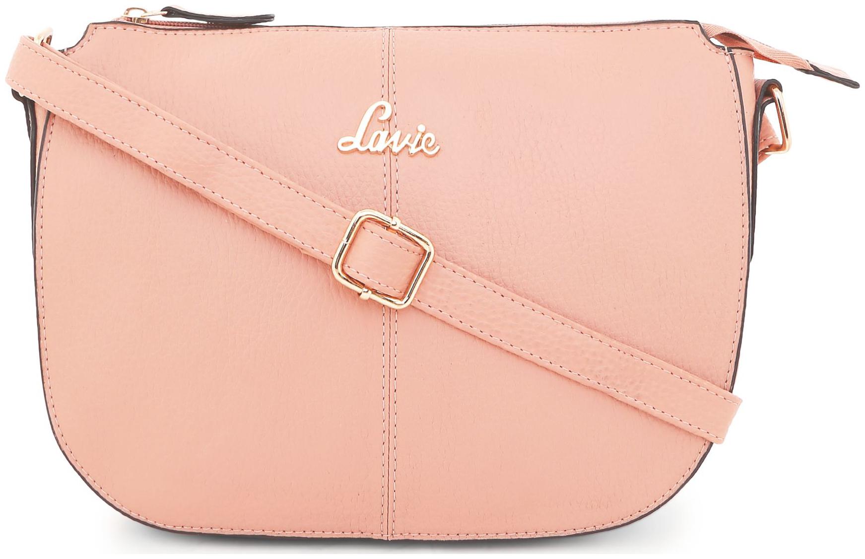 

LAVIE Pink PU Solid Sling Bag