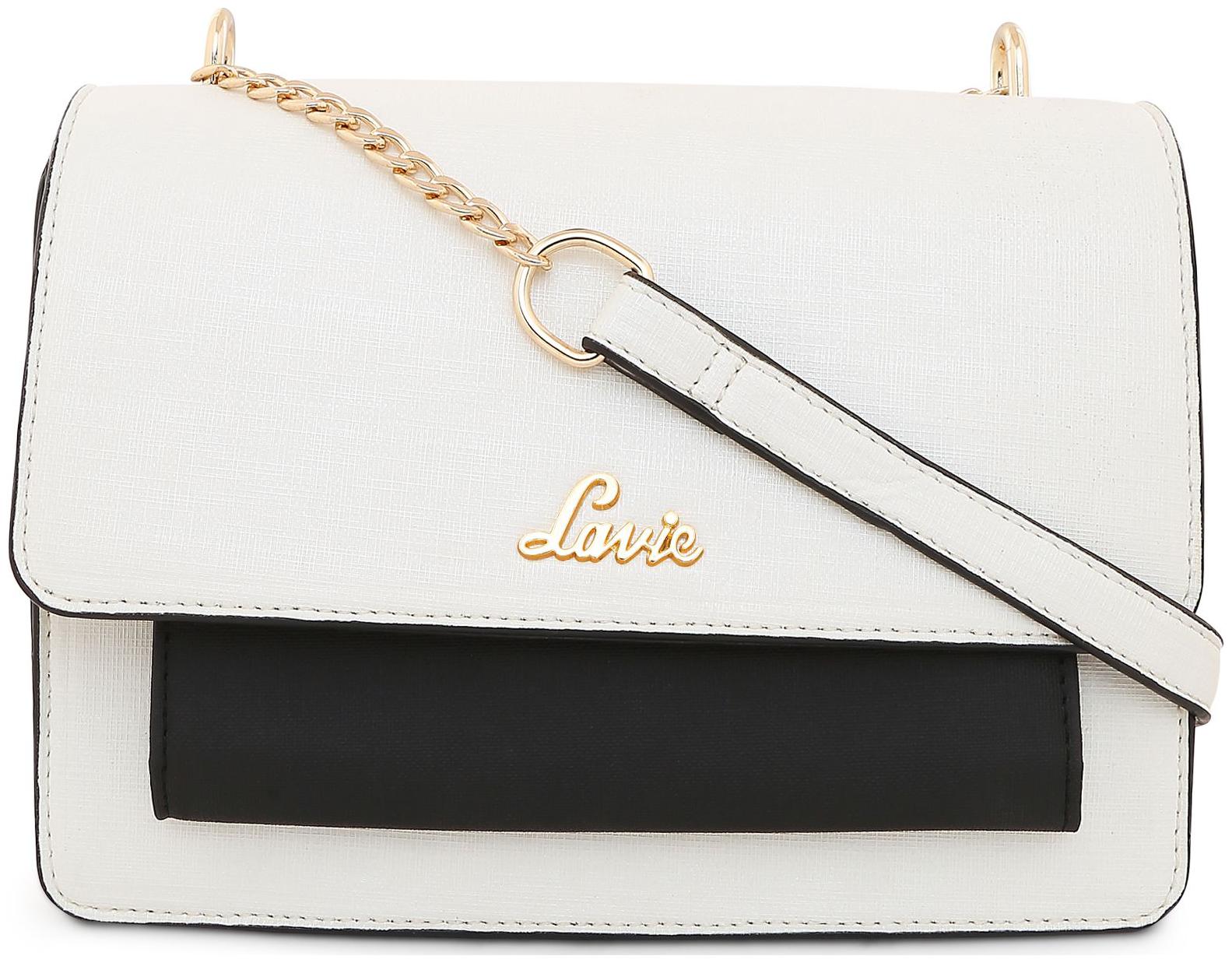 

LAVIE White PU Solid Sling Bag