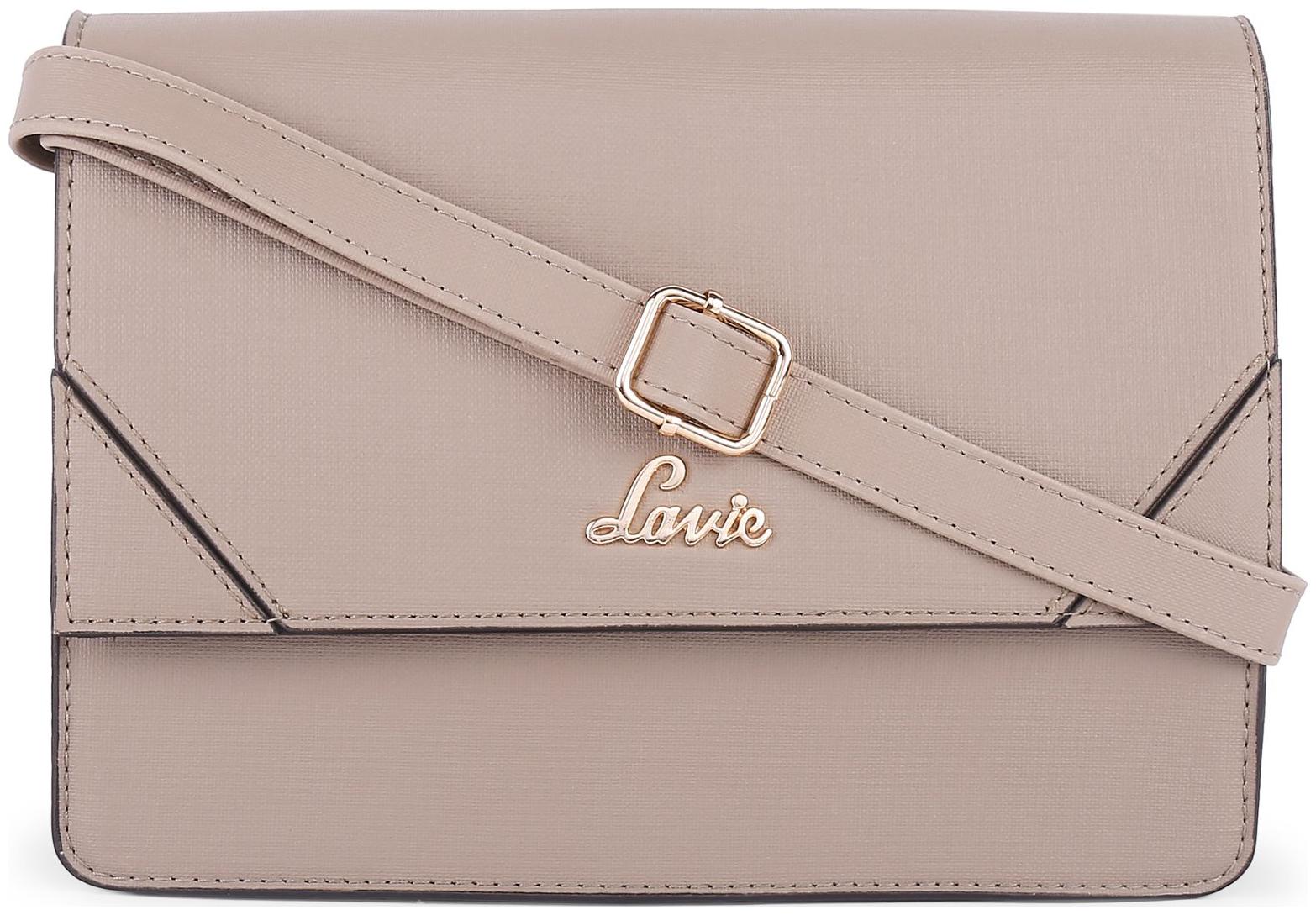 

LAVIE Grey PU Solid Sling Bag