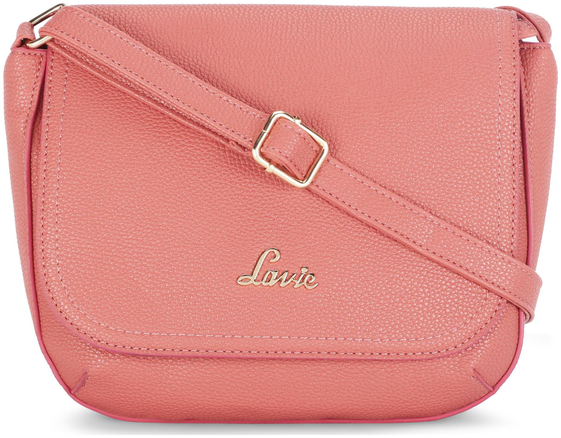 

LAVIE Pink PU Solid Sling Bag