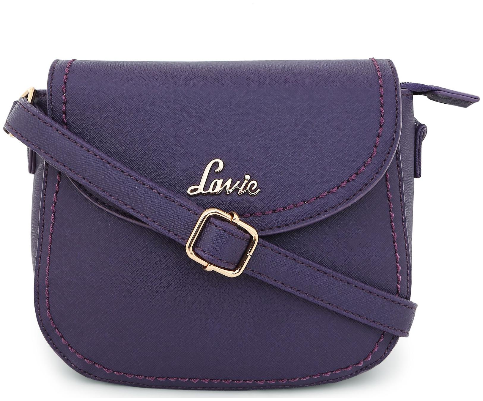 

LAVIE Purple PU Solid Sling Bag