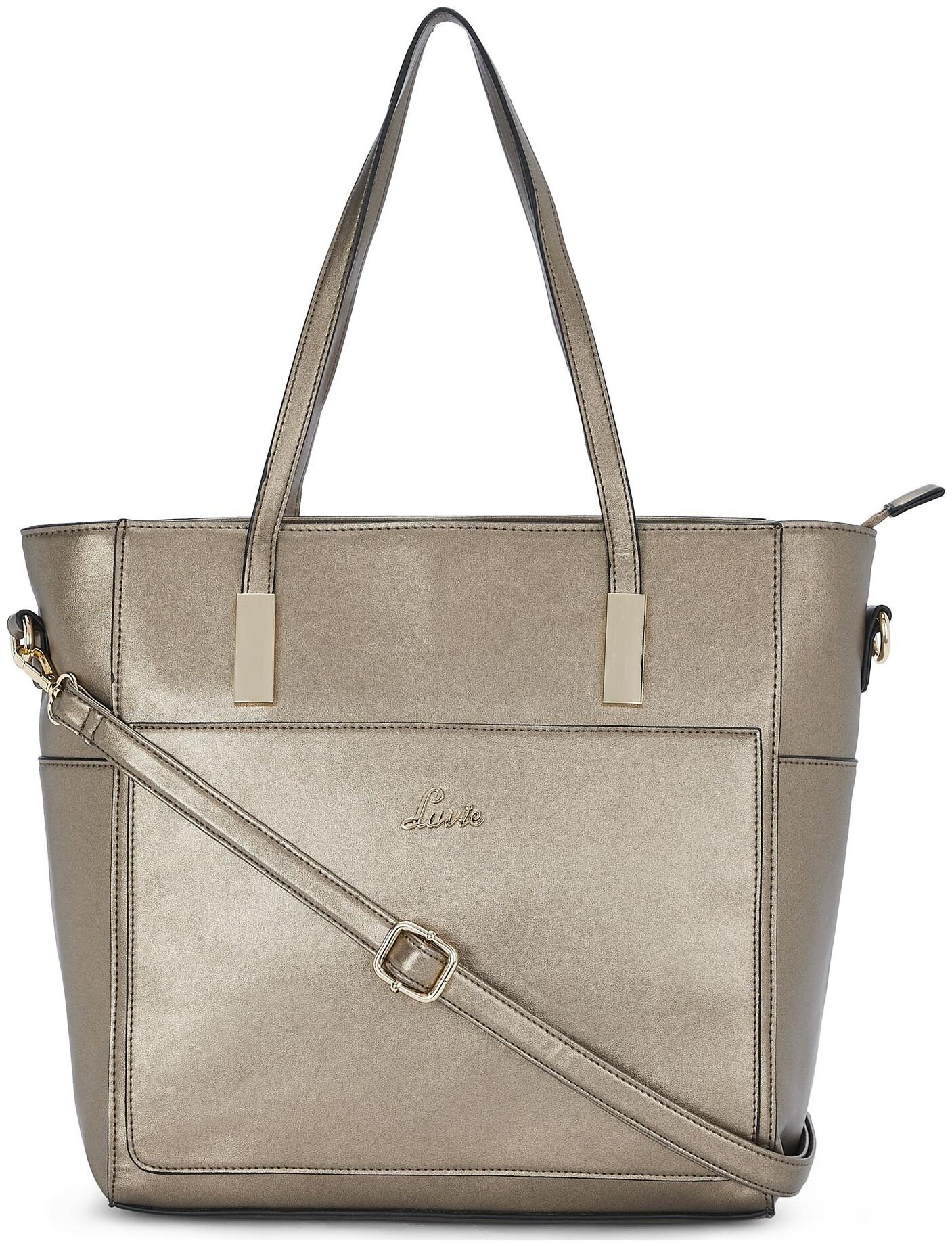 

LAVIE Women Solid PU - Tote Bag Grey