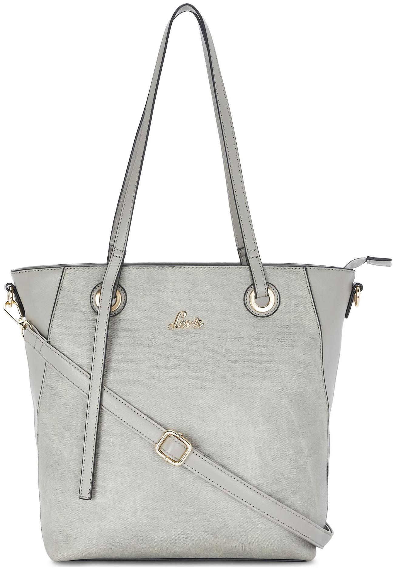 

LAVIE Women Solid PU - Tote Bag Grey