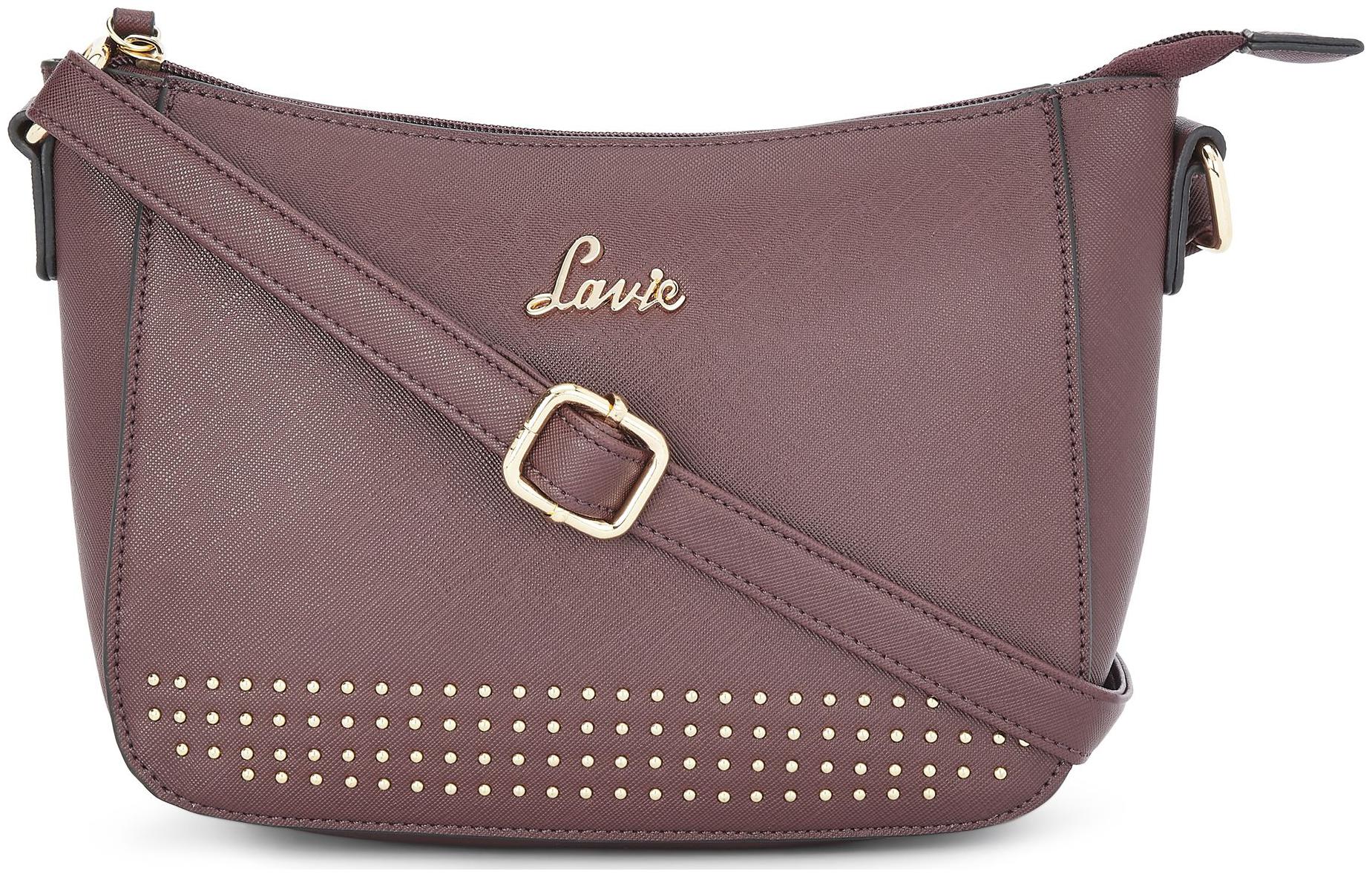 

LAVIE Brown PU Solid Sling Bag
