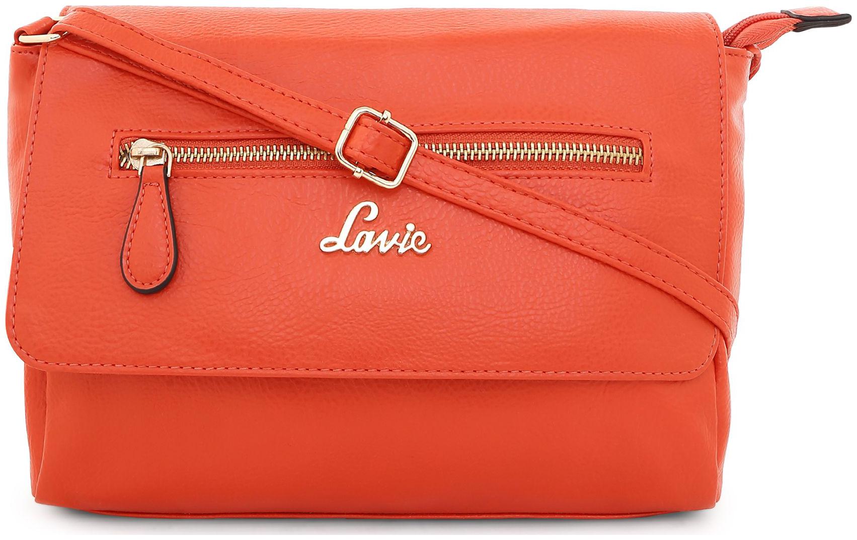 

LAVIE Orange PU Solid Sling Bag