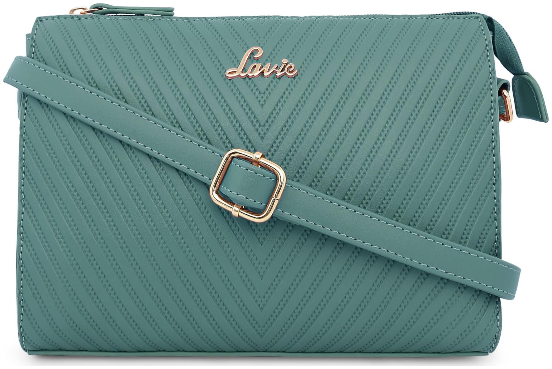 

LAVIE Green PU Solid Sling Bag